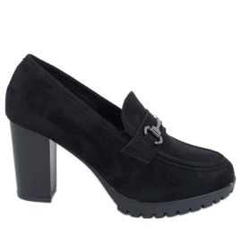 Desira sorte højhælede loafers