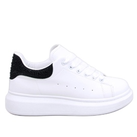 Parkss HVID/SORT platform sneakers med rhinestones