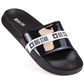 Kvinders sorte patentflip-flops Big Star GG274A007