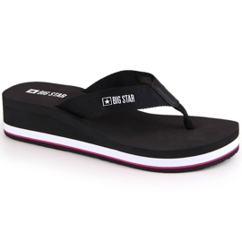 Kvinders sorte wedge flip-flops Big Star JJ274A332