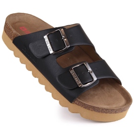 Sorte økologiske læderflip-flops Big Star LL274477