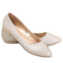 Chiesa Gold glitter ballerinaer gylden