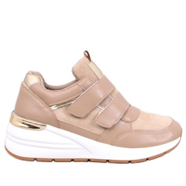 Moulton Khaki wedge sneakers med velcro beige