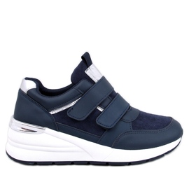 Moulton Navy wedge sneakers med velcro blå
