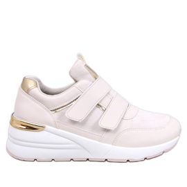 Moulton Beige wedge sneakers med velcro
