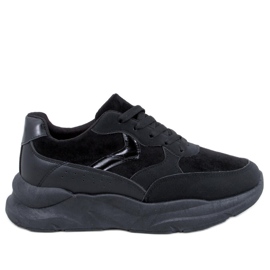 Clervie Black wedge sneakers sort