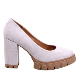 Angela Grey pumps med høj hæl og platform grå