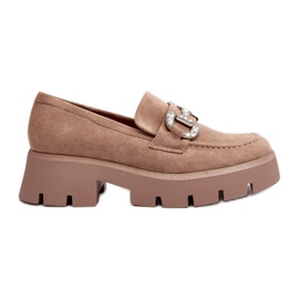 Damemokkasiner med dekoration Beige Ellise