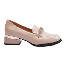 Vinceza Dame-patentsko med lav hæl, beige Marilni