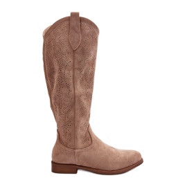 S.barski HY66-132 Openwork-støvler til kvinder, beige
