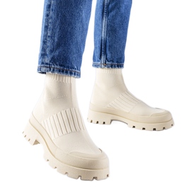 Beige sneakers med fleksibel overdel Varden