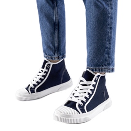 Marineblå high-top sneakers fra Pozzuolo