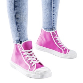 Mørkelyserøde high-top sneakers fra Pozzuolo