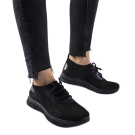 Sorte gennembrudte Pierantonio sneakers