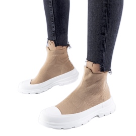 Brune sneakers med elastisk overdel fra Gadbois