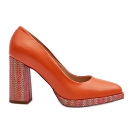 Laura Messi 2746 orange højhælede pumper