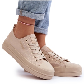 Sneakers i beige stof til kvinder Staneva