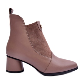 S.Barski Læderhøje hæle beige
