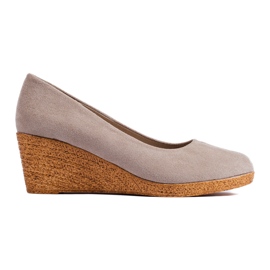 Mørke beige wedge pumps