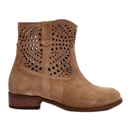 Lewski Shoes Gennembrudte ankelstøvler til kvinder Lewski Sko 3301/2 Beige