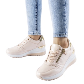 Beige sneakers dekoreret med Marietta lynlås
