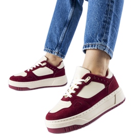 Bourgogne og hvide Pomona platform sneakers rød