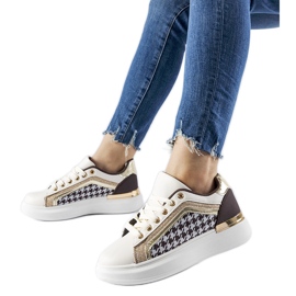 Briercliff brune og beige glitter sneakers