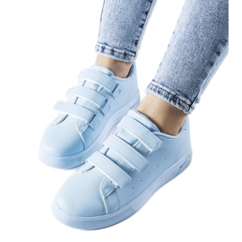 Paré blå sneakers med velcrolukning