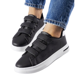 Sorte sneakers med velcrolukning fra Paré