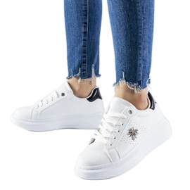 Hvide sneakers med Fairfax applikation af zirkon