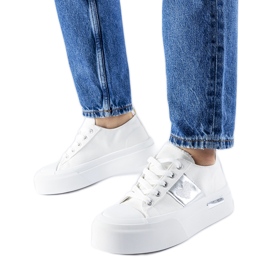 Hvide og sølv Lawton platform sneakers