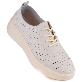 Damesko i gennembrudt læder, beige, Sergio Leone SP018