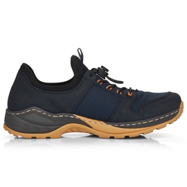 Komfortable slip-on sportssko til kvinder, marineblå, Rieker M0564-14