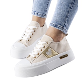Beige og guld Lawton platform sneakers