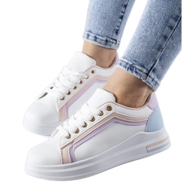 Hvide og lyserøde Mayfield platform sneakers