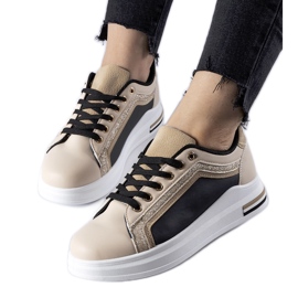 Beige og sorte Mayfield platform sneakers