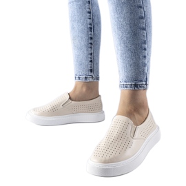 Beige perforerede Fulda sneakers