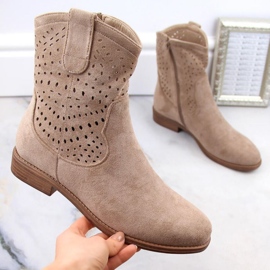 Ruskindsstøvler fra S.Barski W OLI243, beige