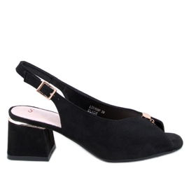 Seastar Vandell Black højhælede sandaler sort