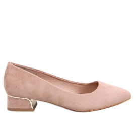 Marani Khaki pumps med lav hæl beige
