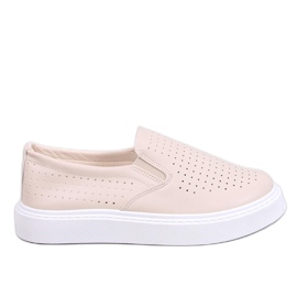 Towns Beige gennembrudte slip-on sneakers