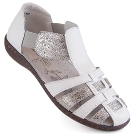 Dame læder lukkede sandaler, beige, T.Sokolski
