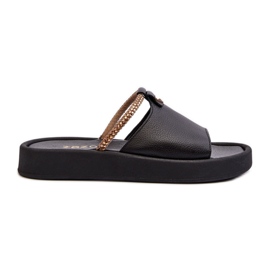 Zazoo 2896 læderflip-flops til kvinder, sorte