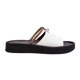 Zazoo 2896 læderflip-flops til kvinder, hvid