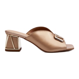 Elegante højhælede flip-flops til kvinder Laura Messi 2771 guld gylden