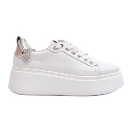 Læder damesneakers med armbånd CheBello 4406 Hvid