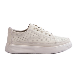 Sergio Leone Dame Læder Sportssko Sneakers Hvid Failla