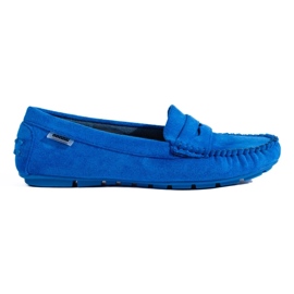 Blå ruskind loafers