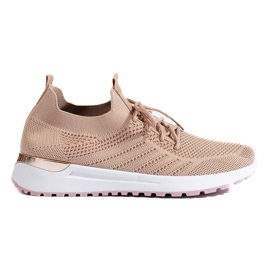 Beige gennembrudte sportssko