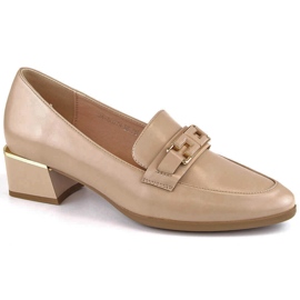Beige lavhælede damesko Vinceza 58274